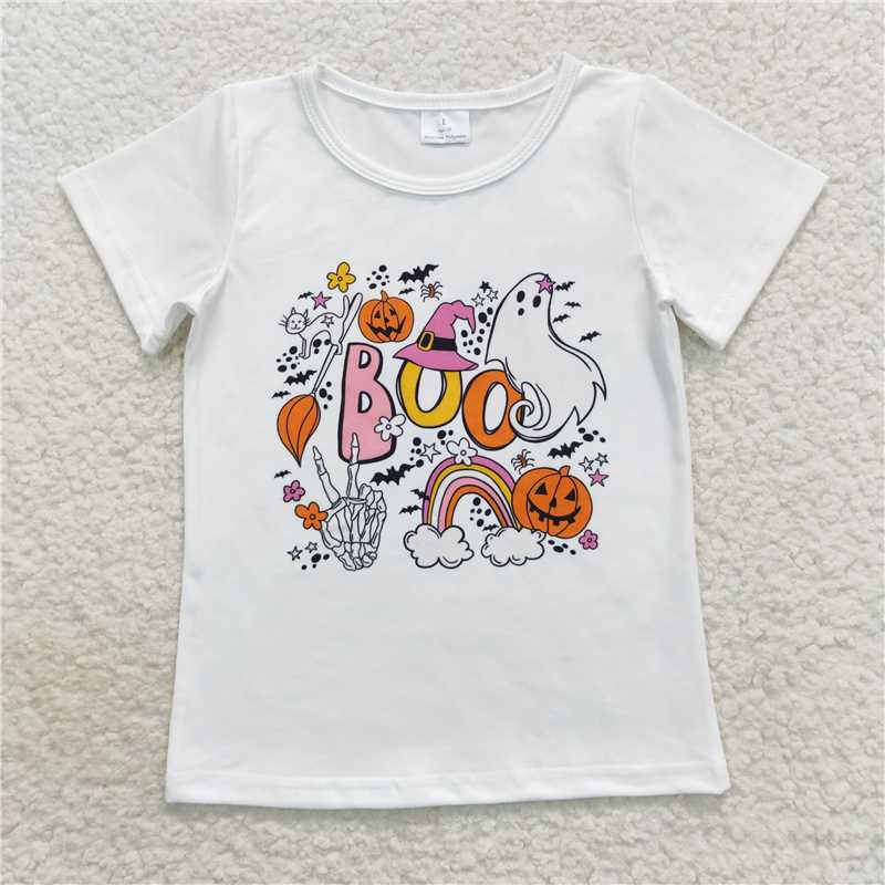 GT0291 Halloween Ghost Boo Short Sleeve T-shirt