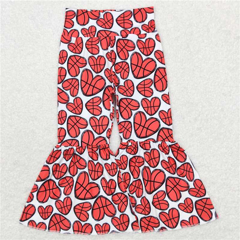 P0389 Baby Girls Toddler Basketball Hearts Bell Pants