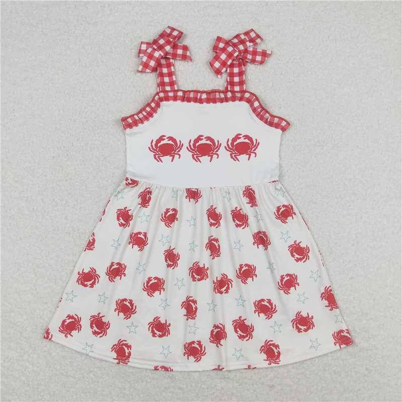 GSD0914 Baby Girls Straps Crab Knee Length Dresses