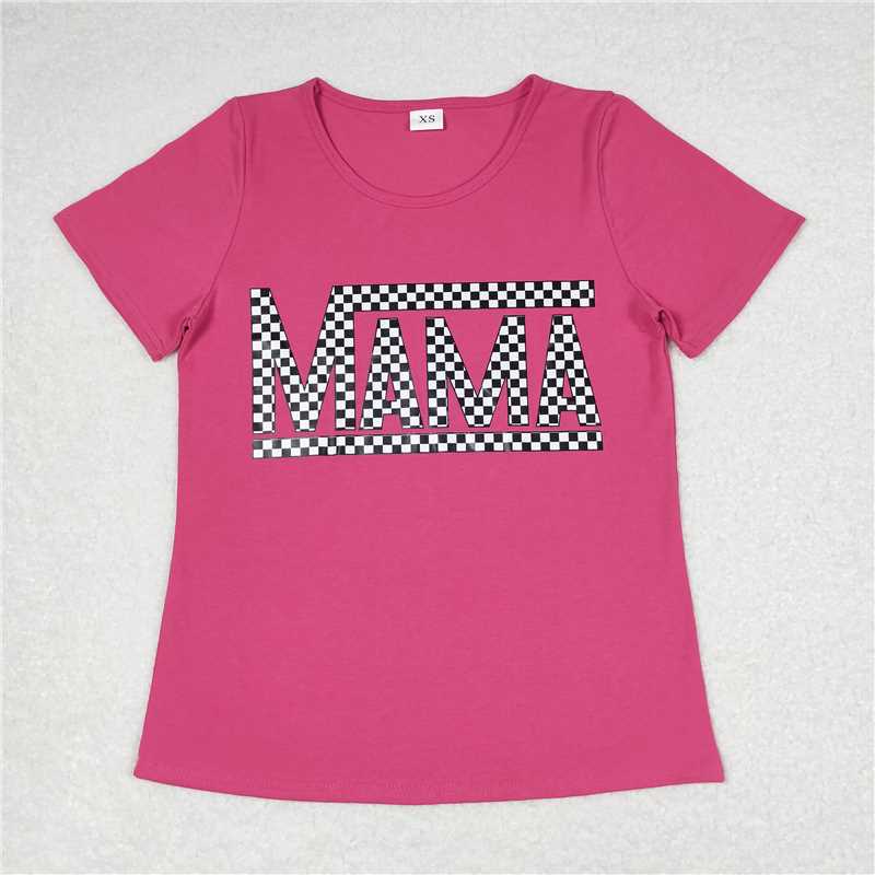 GT0574 Adult Women Mama Pink Short Sleeve Tee Shirts Tops