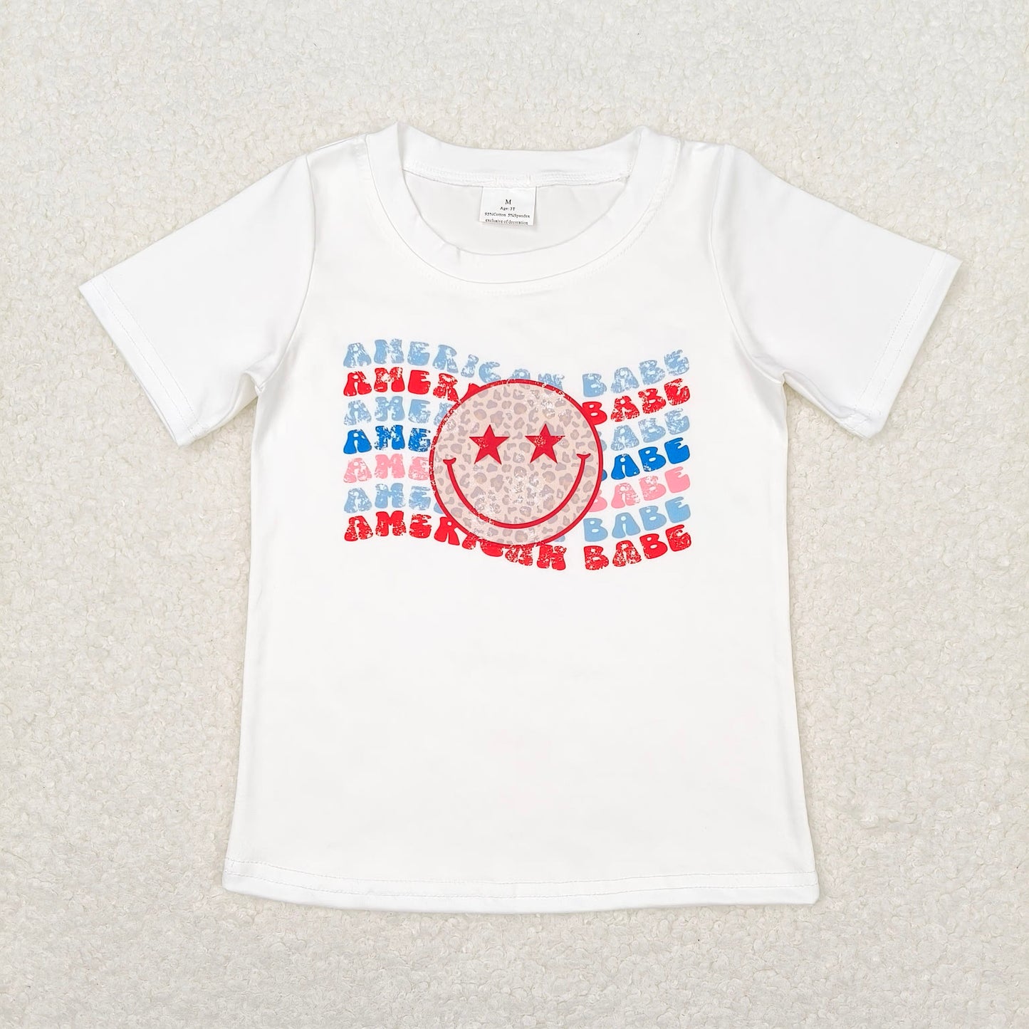 GT0502 Boys July 4th American Babe Short Sleeve T-shirt