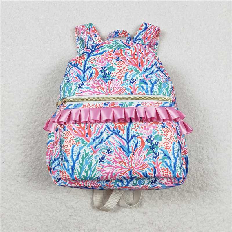 USA Shop (in stock)BA0185 Baby Girls Pink Blue Flowers Backpack Back Bags