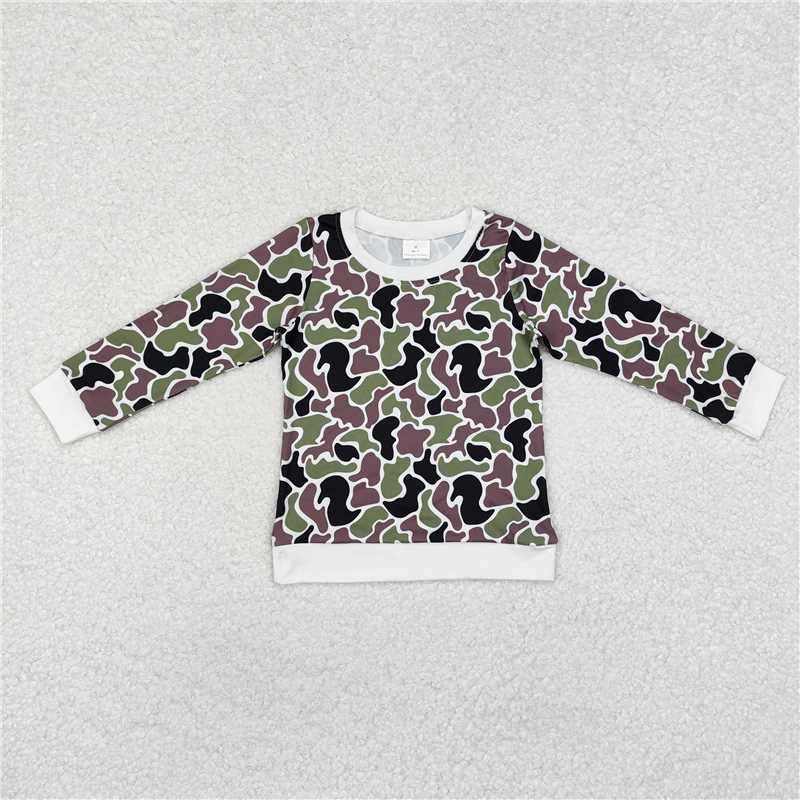 BT1062 Baby Boys Green Camouflage Long Sleeve Tee Shirts Tops