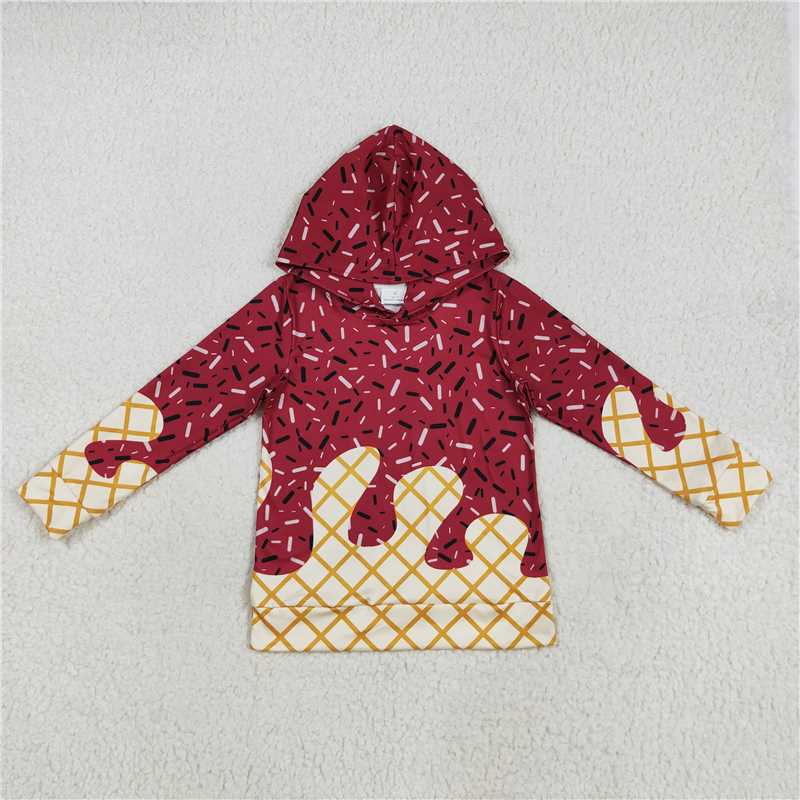 11.3 RTS NO MOQ (In stock)Matching BT1273 Baby Boys Dark Red Long Sleeves Team Hoodies Tops
