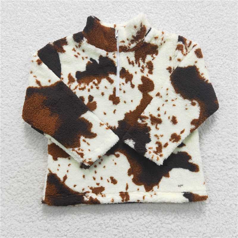 Baby Boys Fall Plush Camouflage Zip-Up Pullover T-Shirt