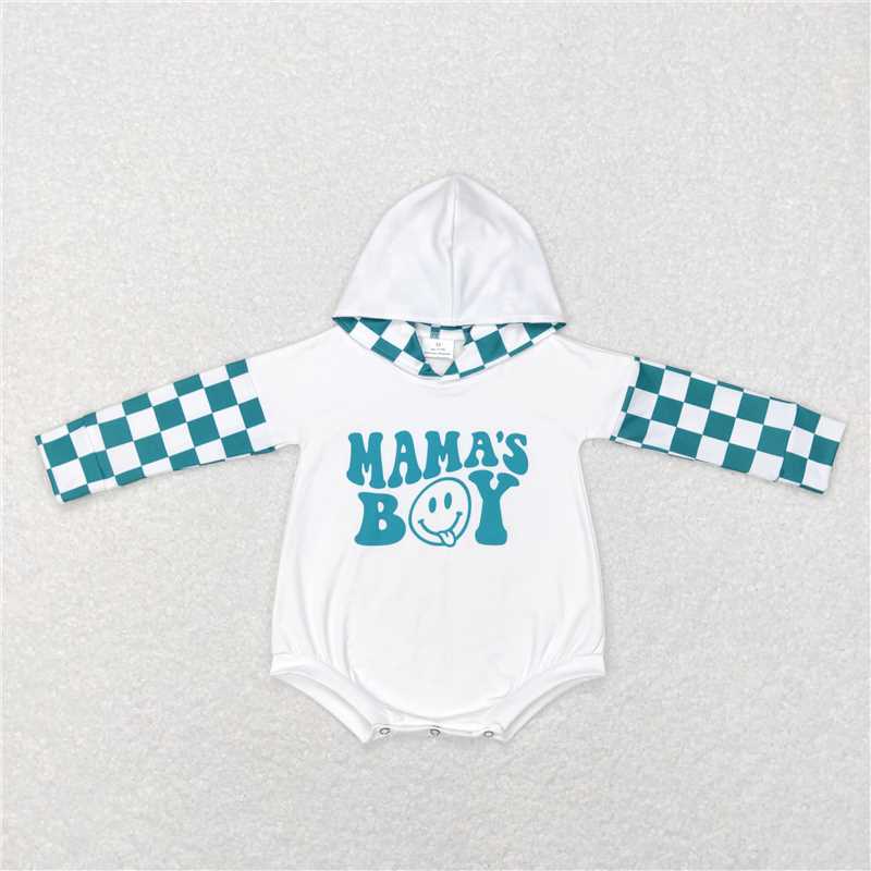 Baby Boys Plaid Hooded Long Sleeve Cropped Romper Mixed Sizes