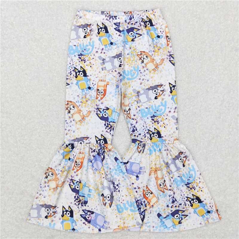 P0370 Baby Girls Dogs Sister Bell Bottom Pants
