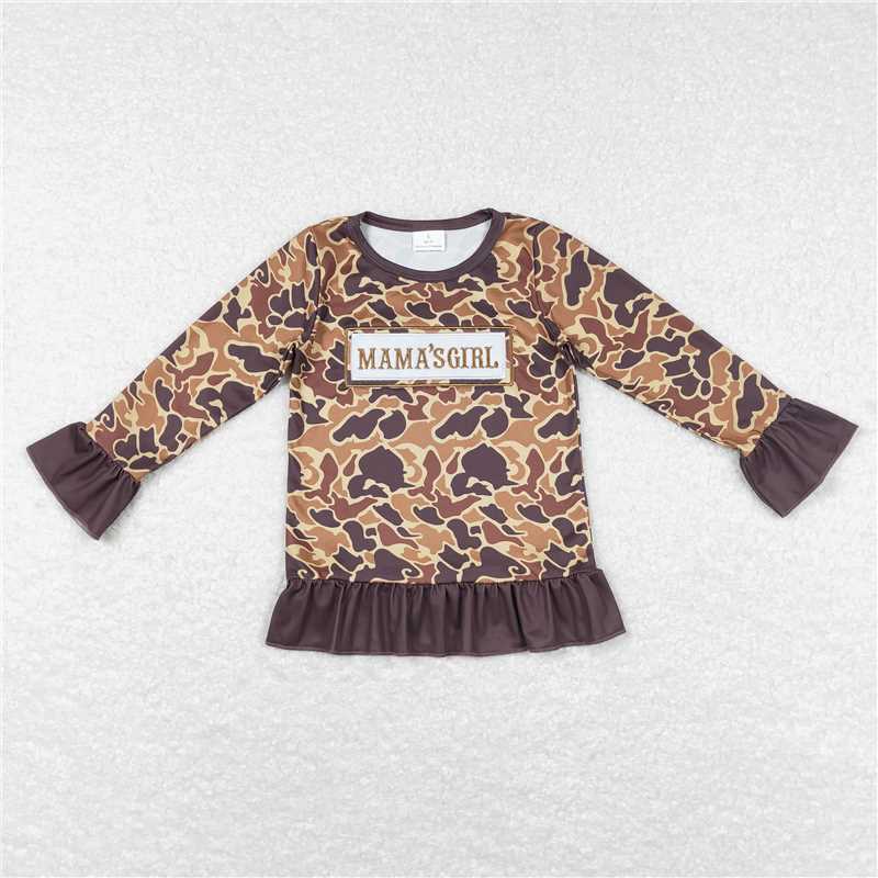 GT0405 Baby Girls Boys Camo Mother Father Day Long Sleeve Tee Shirts Tops