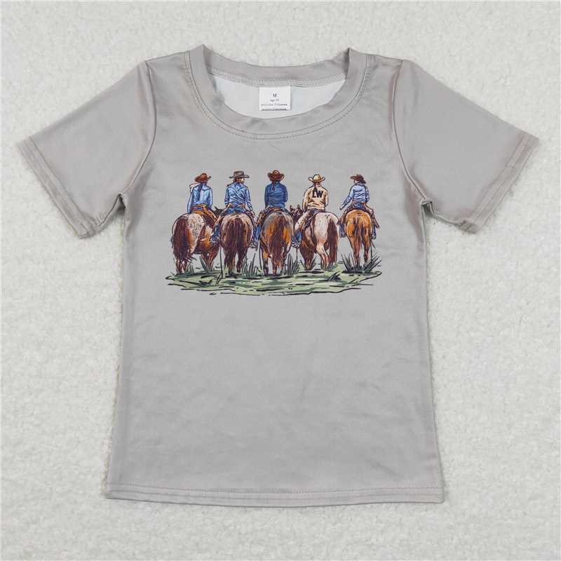 BT0505 Baby Boys Cowboys Rodeo Short Sleeve Tee Shirts Tops
