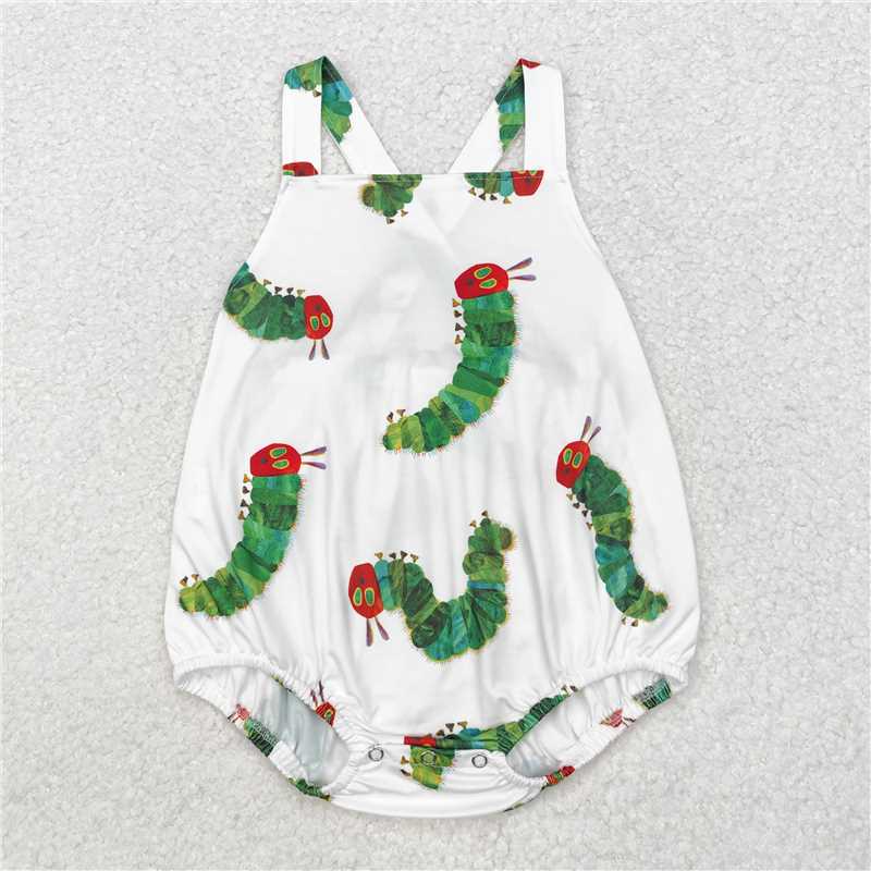 SR1608 Baby Boys Caterpillar Straps Summer Rompers