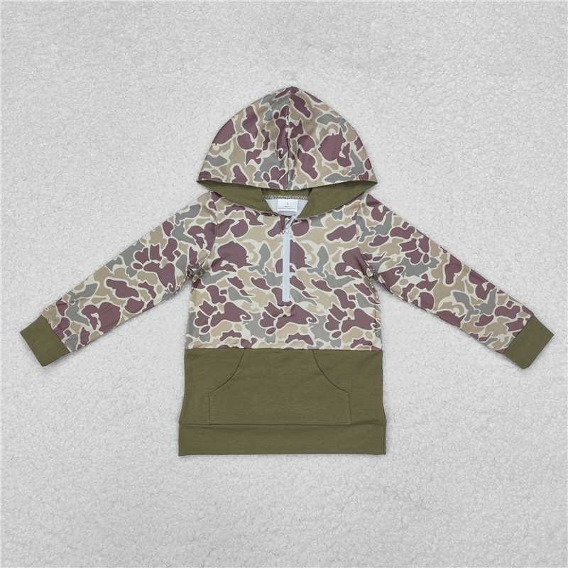 12.15 RST Sibling Baby Boys Southern Camo Pocket Zipper Hunting Hoodies Tops