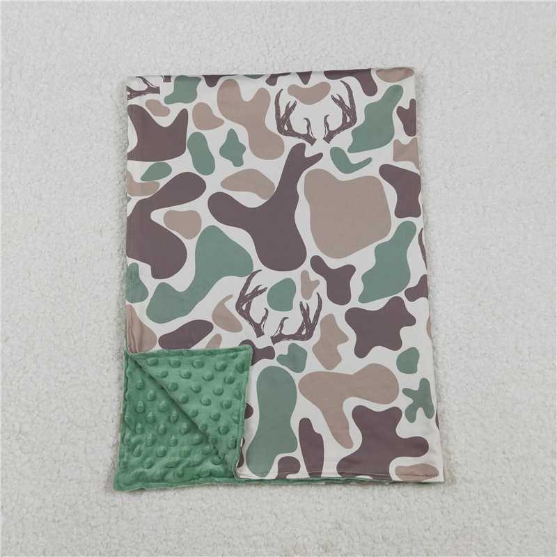 USA Warehouse (IN STOCK) BL0226 Baby Kids Green Khaki Deer Camo Hunting Blankets