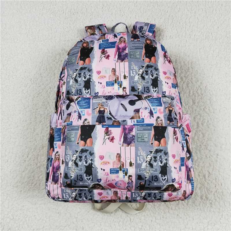 USA Shop (in stock)BA0215 Baby Kids Girls Pink Singer Purple Backpack Back Bags