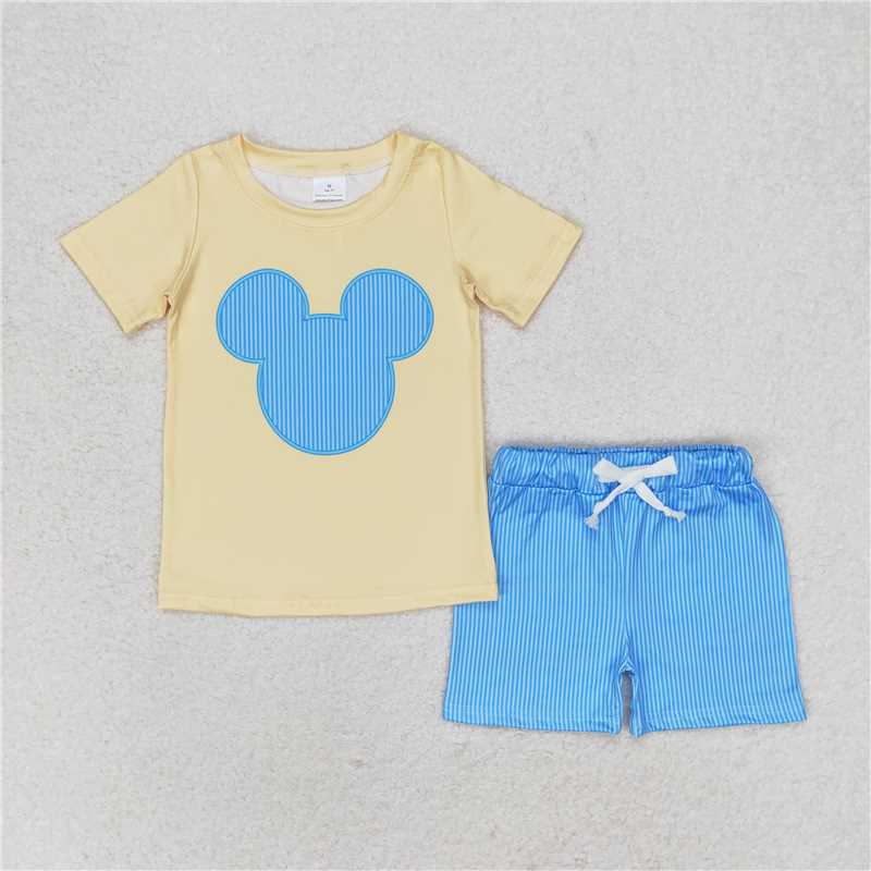 BSSO0875 Baby Boys Mouse Head Shirt Stripes Shorts Clothes Sets