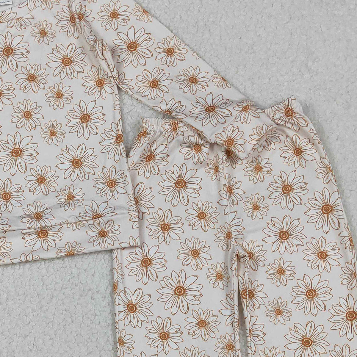 11.19 RTS NO MOQ (In stock)GLP2877 Baby Girls Daisy Flowers Top Bell Bottom Pants Clothes Sets