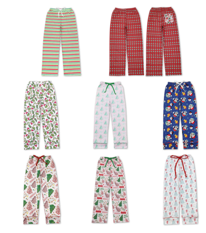 Adults Christmas drawstring straight trousers
