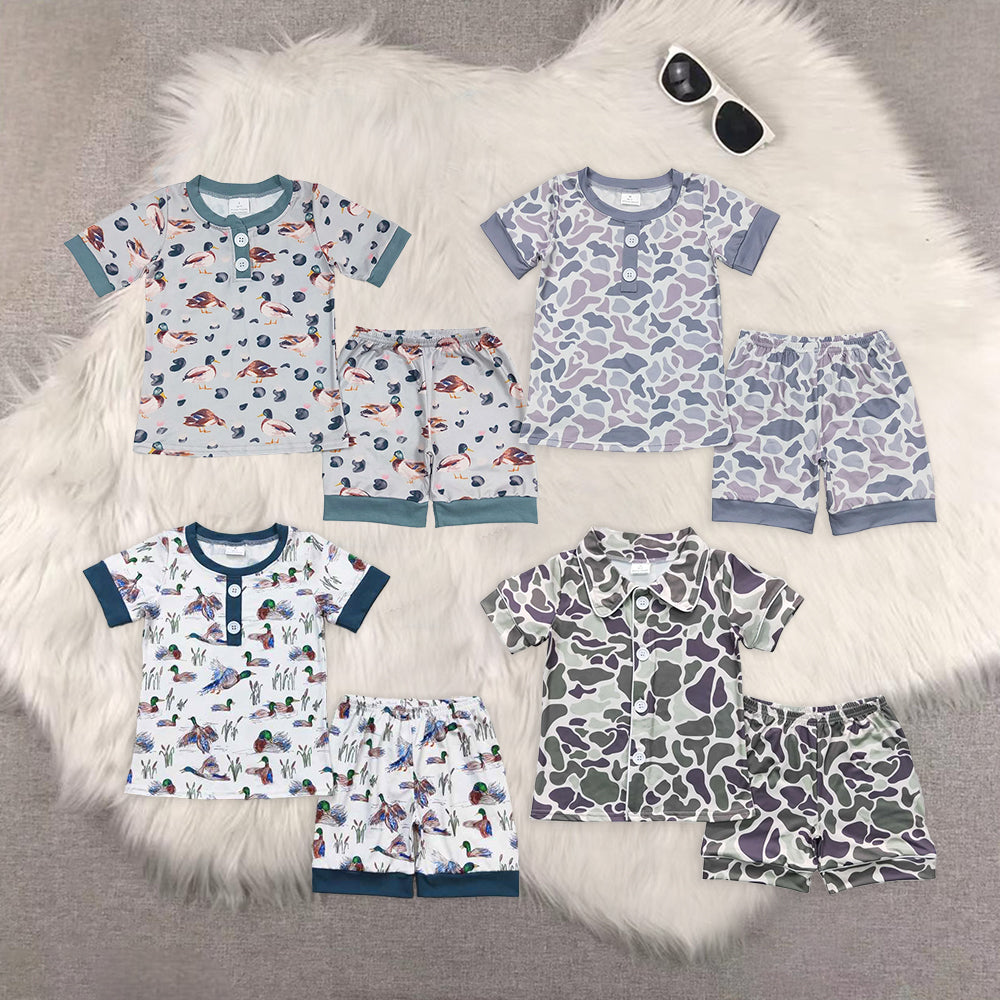 8.15 RTS Sibling Baby Boys Summer Boys Outfits Duck short sleeves top shorts kids boy pajamas