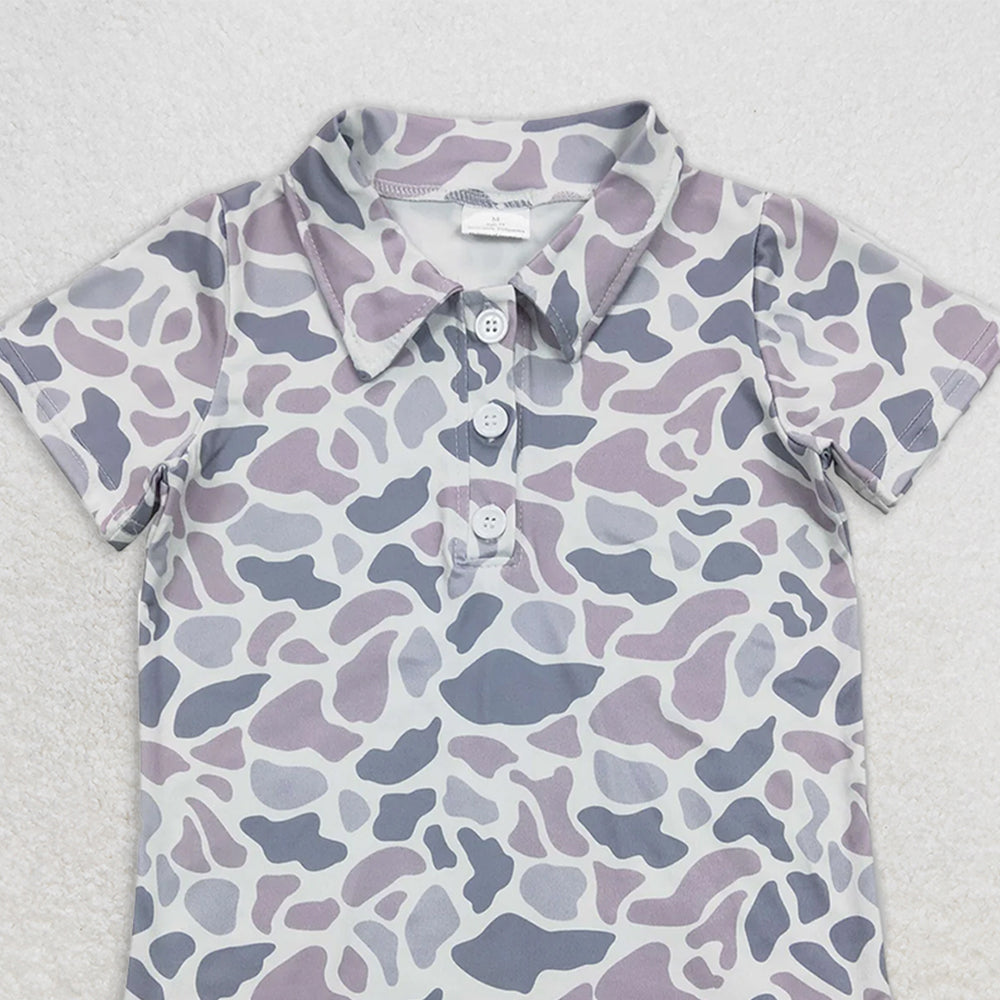 USA Shop (in stock)BT0597 Baby Boys Baby Boys Summer Tops Camo Short Sleeve Buttons Tee Shirts Tops