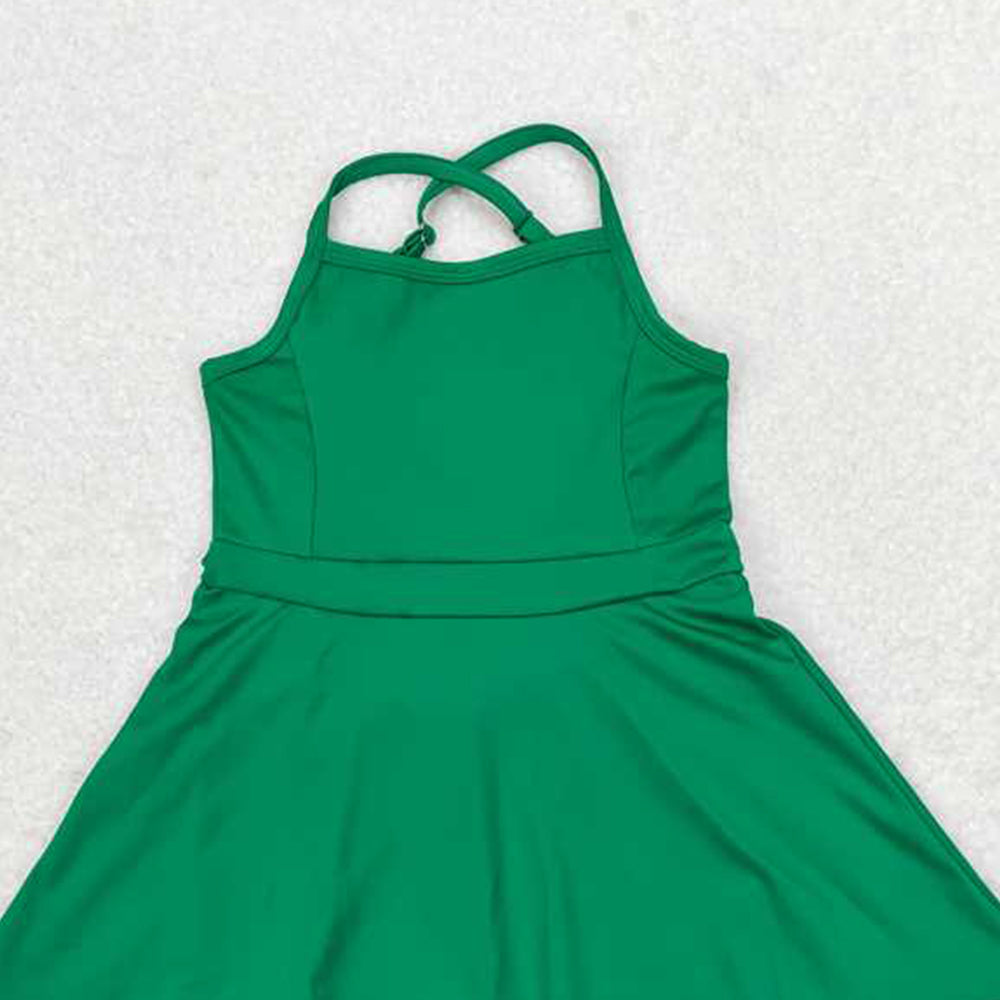 USA Shop (in stock) S0444 RTS NO MOQ Baby Girls Sport Dress Acive Wear With Under Shorts