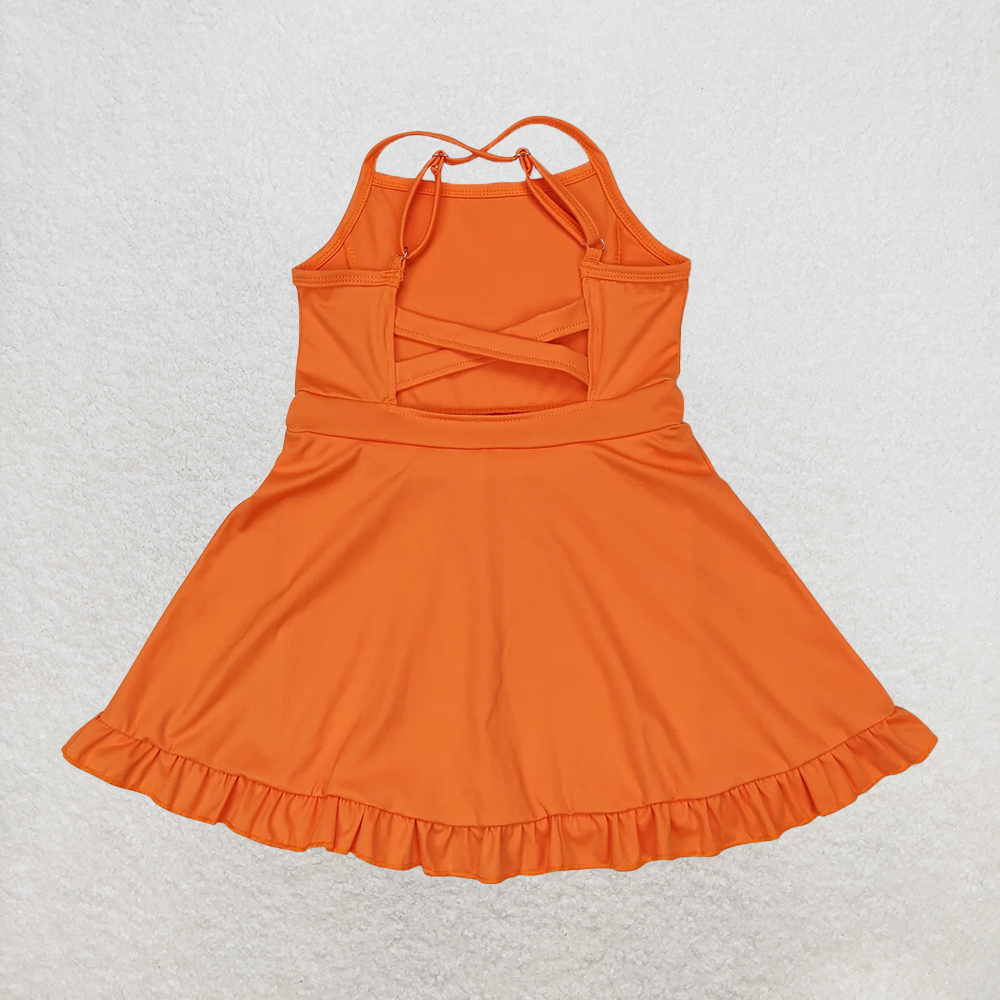 USA Shop (in stock)S0442Baby Girls Summer Swimsuits Baby Girls Knit Knee Length Active Wear Athletic Dresses
