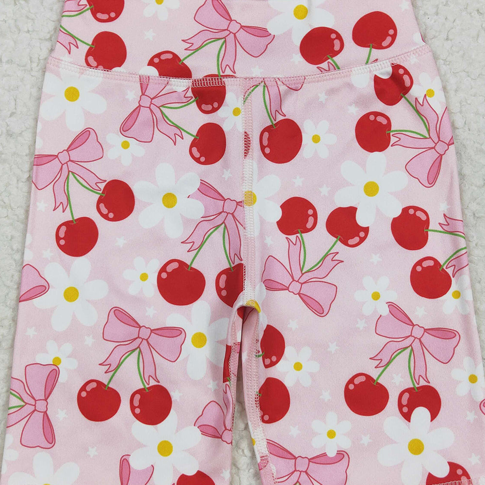 6.21 SS0541 RTS NO MOQ Baby Girls Yoga Shorts Baby Girls Pink Bows Flowers Biking Shorts Bottoms