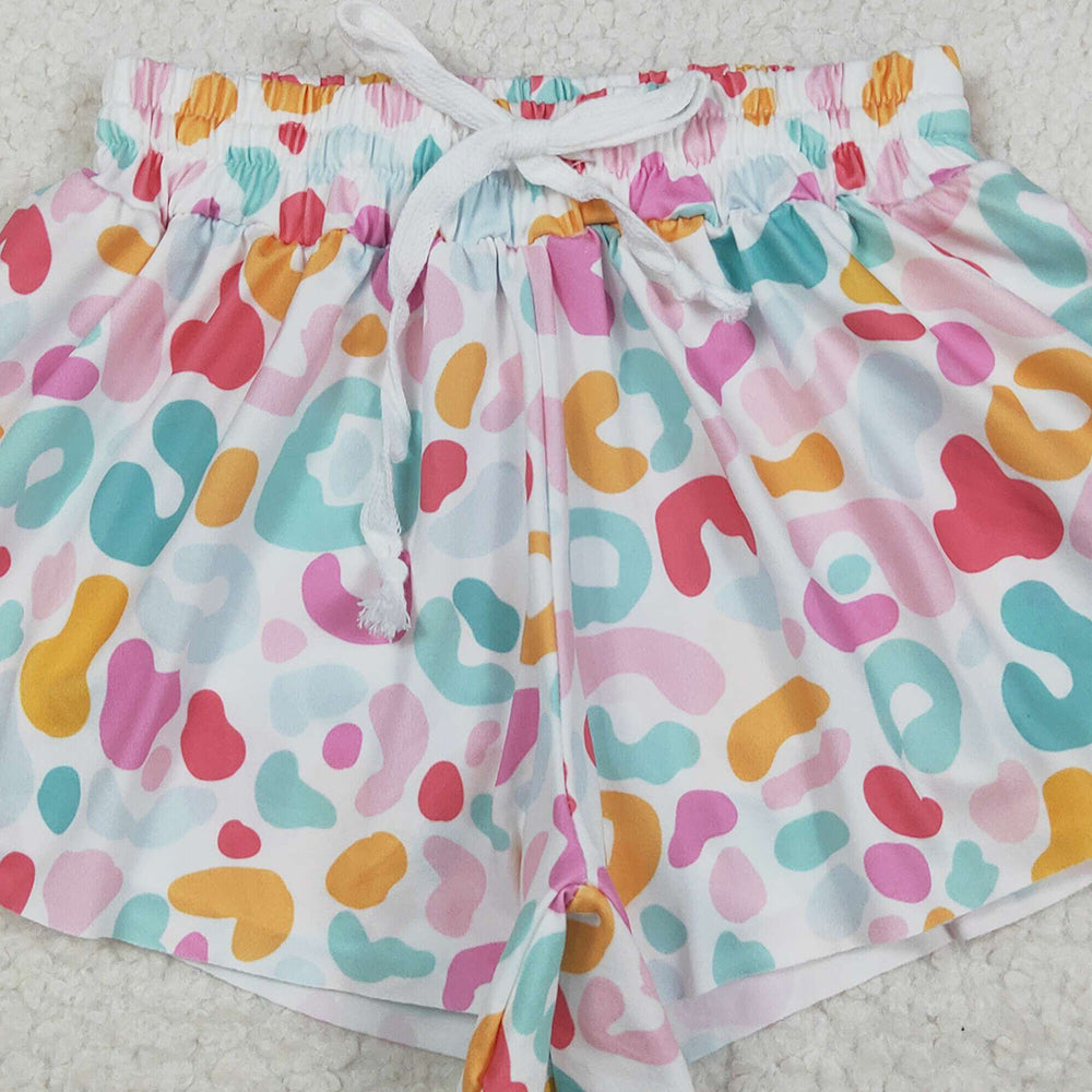USA Shop (in stock) SS0592 RTS NO MOQ Baby Girls Summer Shorts Baby Girls Pink Blue Leopard Summer Shorts Bottoms