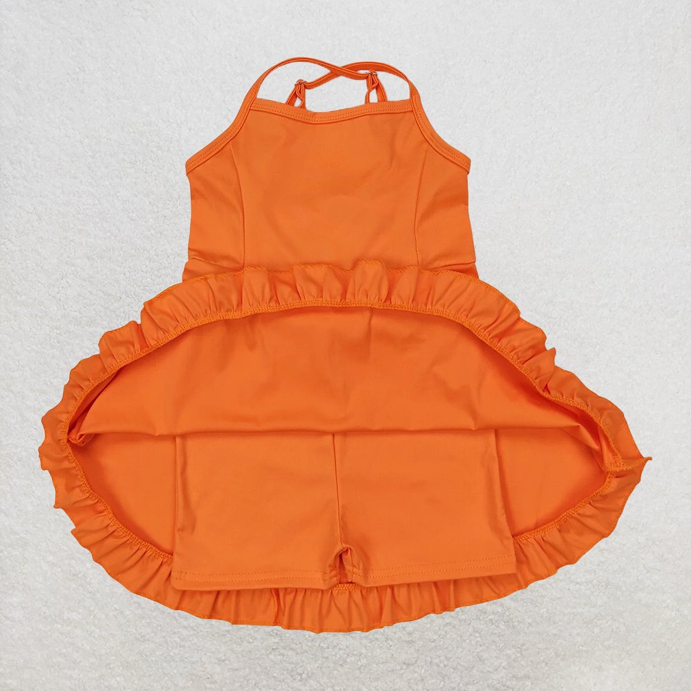 USA Shop (in stock)S0442Baby Girls Summer Swimsuits Baby Girls Knit Knee Length Active Wear Athletic Dresses