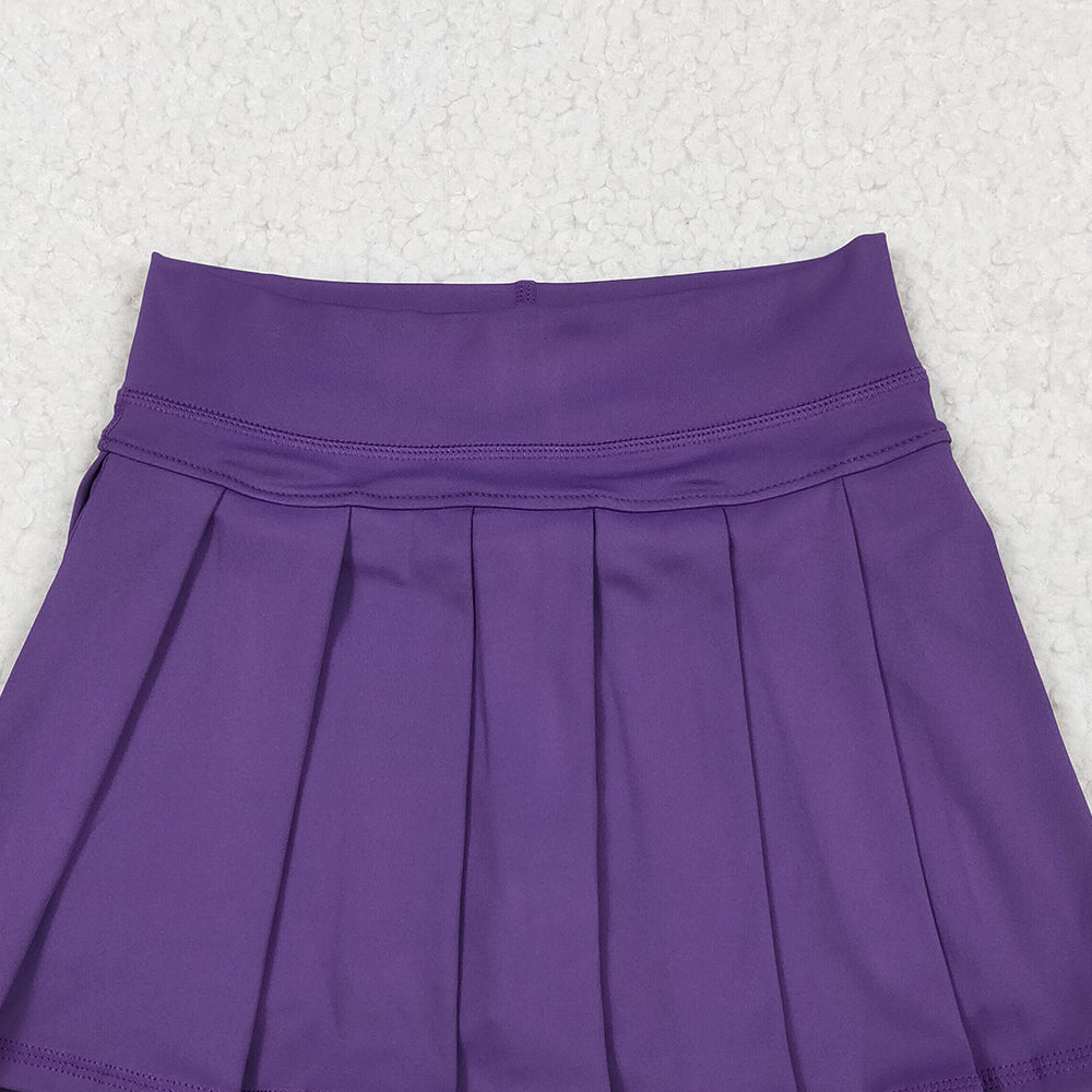 8.01 GLK0086RTS NO MOQ Baby Girls Summer Yoga Skirt Baby Girls Purple Yoga Active Wear Skirt