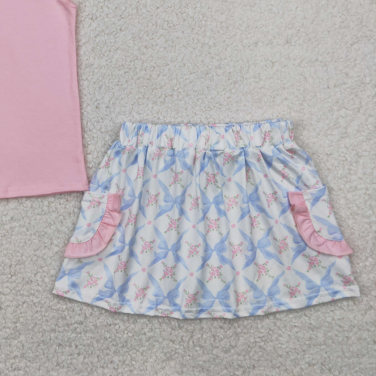 4.09 GSD2360 RTS NO MOQ Baby Girls Summer Outfits Baby Girls Pink Top Floral Shorts Set
