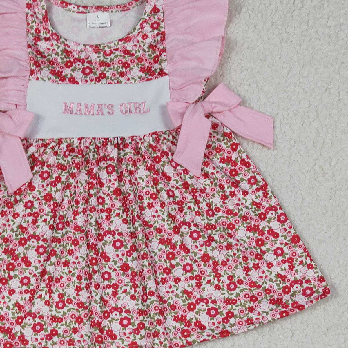 4.13 GBO0500 RTS NO MOQ (In stock ) Mama's girl embroidery floral tunic bummies baby clothing set