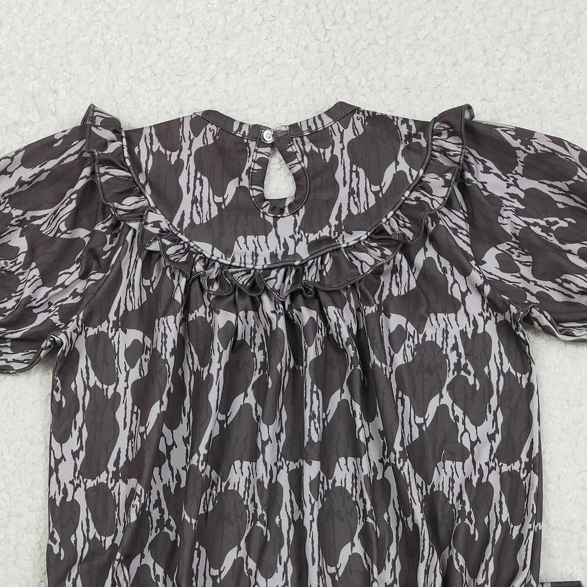 11.12 RTS NO MOQ (In stock)LR2727 Baby Girls Summer Rompers Smocked Mamas Bestie Baby Girls Camo Hunting Ruffle Rompers