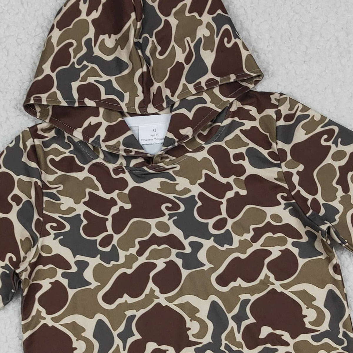 1.8 RTS NO MOQ (In stock)BT1650 Baby Boys Southern Dark Khaki Camo Long Sleeve Hoodies Top