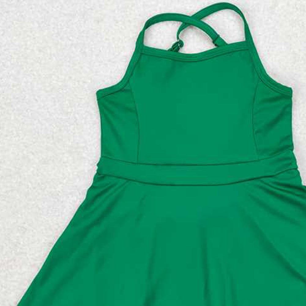 USA Shop (in stock) S0444 RTS NO MOQ Baby Girls Sport Dress Acive Wear With Under Shorts