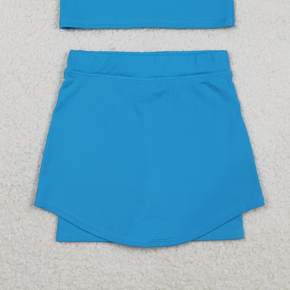 11.22 RTS NO MOQ (In stock)GSD2659 Baby Girls Blue Vest Top Skirt Shorts Bottom Active Active Clothes Yoga Set