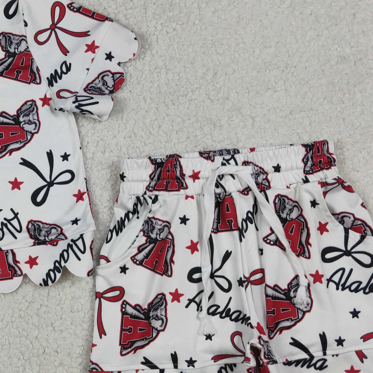 4.1 GSSO3253 RTS NO MOQ (In stock )Short sleeves plaid dog football top shorts kids team outfits