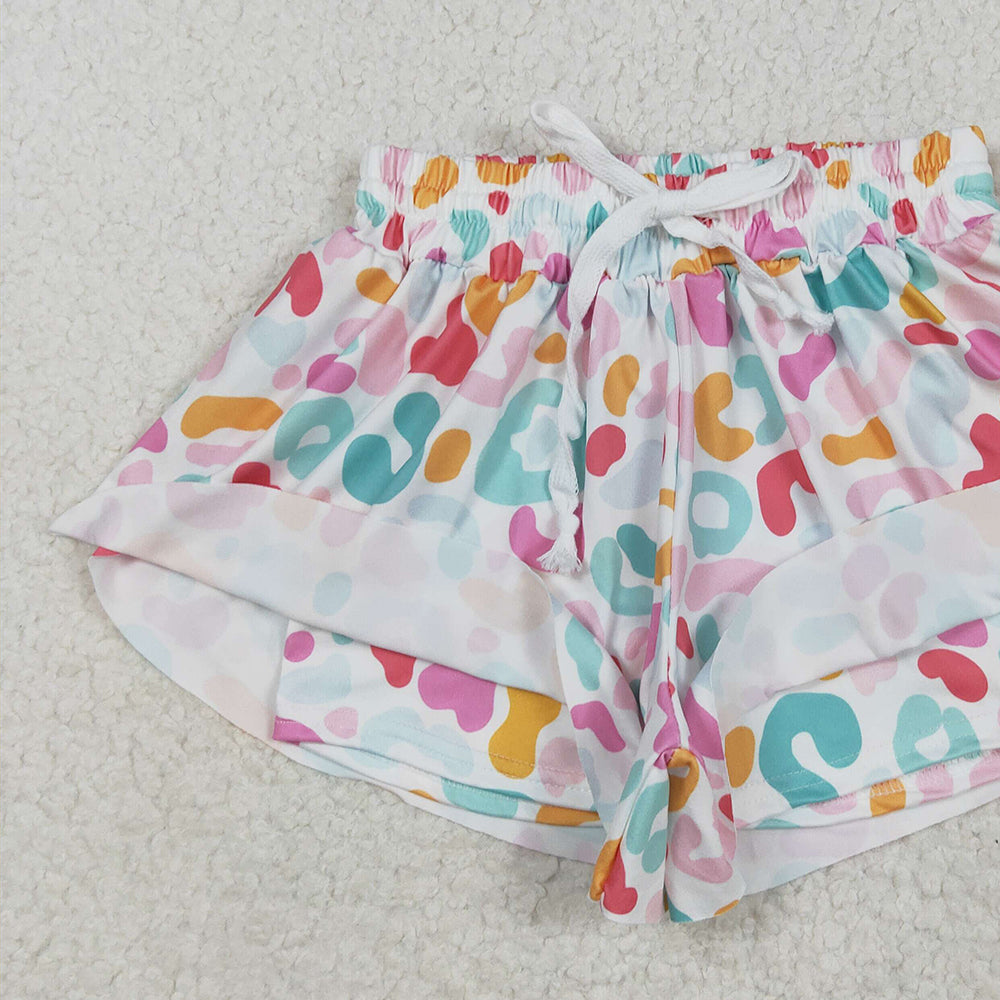 USA Shop (in stock) SS0592 RTS NO MOQ Baby Girls Summer Shorts Baby Girls Pink Blue Leopard Summer Shorts Bottoms
