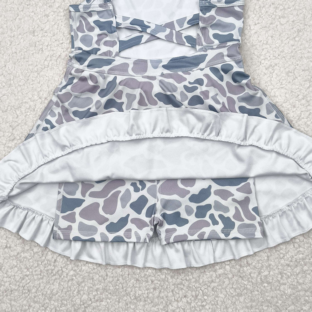 USA Shop (in stock) GSD2308 Baby Girls Summer Dress baby girl clothes yoga camouflage sleeveless dress