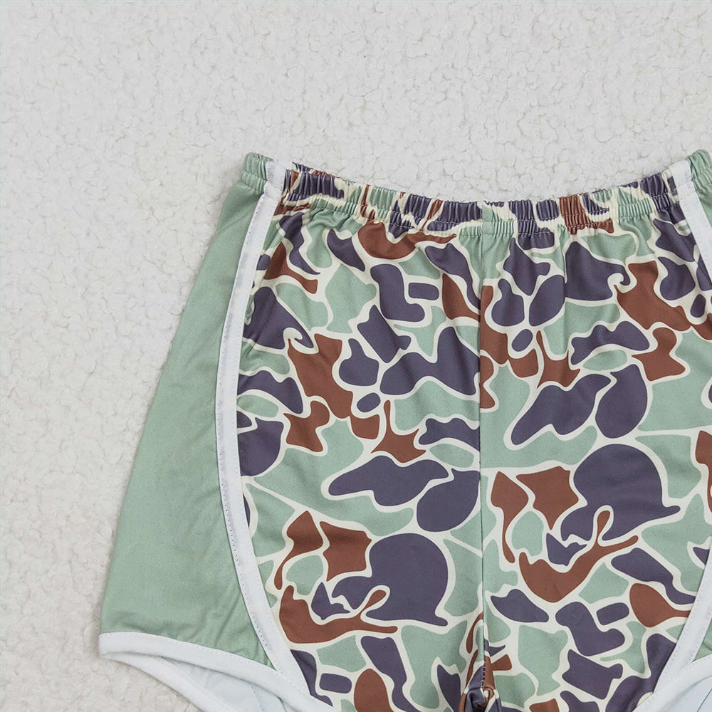7.15 SS0529RTS NO MOQ Baby Girls Shorts Baby Girls Green Camo Shorts Bottoms