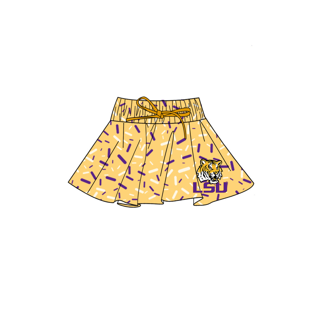 6.03 Custom MOQ 5 LSU Purple and yellow series summer girls clothes