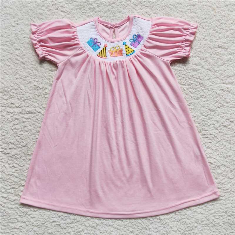 GSD0435 Happy birthday gifts smocked kids girls dresses
