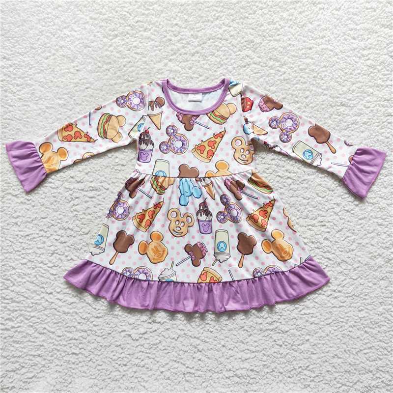 GLD0265 Baby Girls Cookie Ruffle Knee Length Dresses