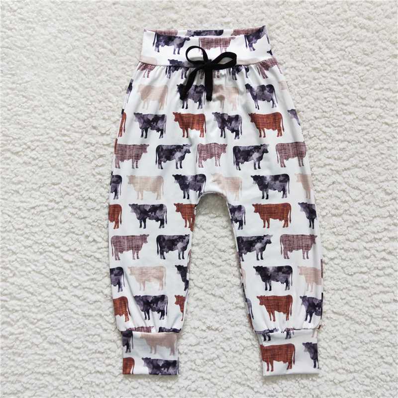 P0089 P0087 P0091 P0088 P0272 Baby Boys Hand-painted Bull Head-Horse Pattern Drawstring Trousers
