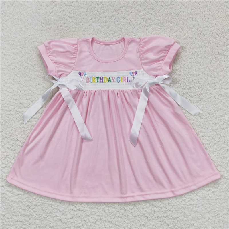 GSD0433 Birthday girl balloon pink baby girls dresses