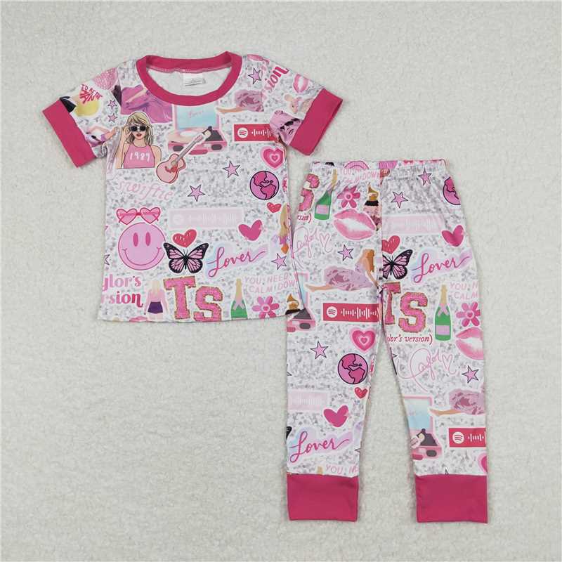 GSPO1427 Taylor Swift silver short-sleeved trousers pajama set