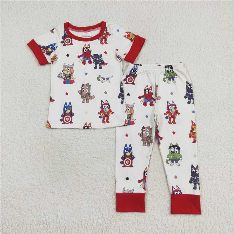 BSPO0404 Baby Boys Dogs Hero Tops Pants Pajamas Clothes Sets