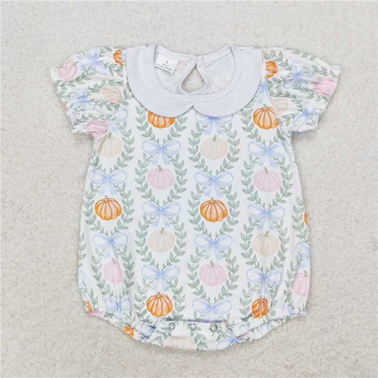 USA Shop (in stock)SR1827  Baby Girls Pumpkin Bows Sibling Rompers Clothes Sets