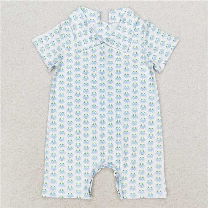 SR1436 Baby Girls Boys Crabs Sibling Summer Clothes Sets