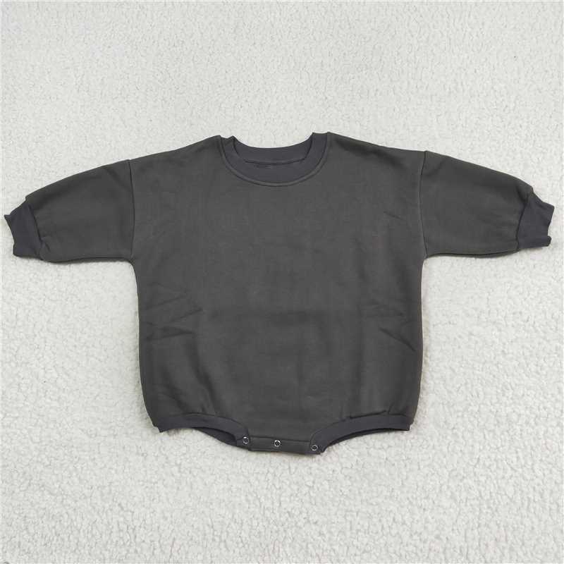 RTS COTTON LR1229 Dark grey fleece long-sleeved jumpsuit