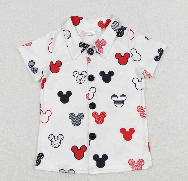 BT0607 Baby Toddler Boys Cartoon Mouse Short Sleeve Tee Shirts Tops