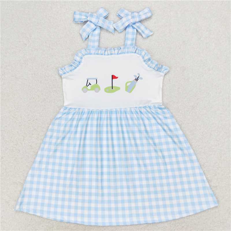 GSD0907 Baby Girls Golf Summer Sibling Rompers Dresses Outfits Clothes Sets